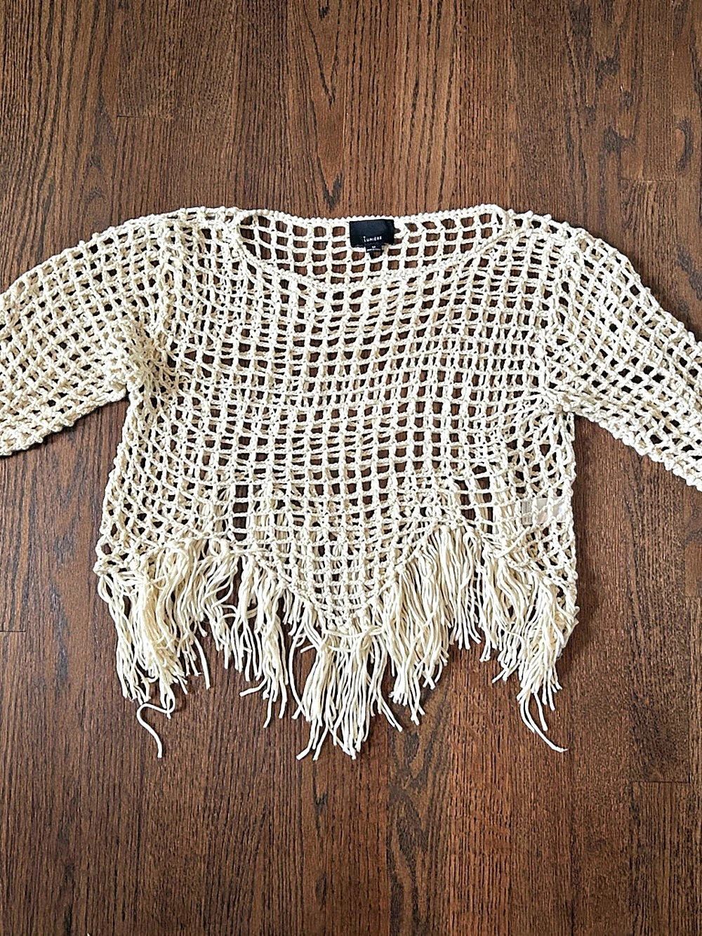 LUMIERE Crochet Fringe Tunic Size Medium